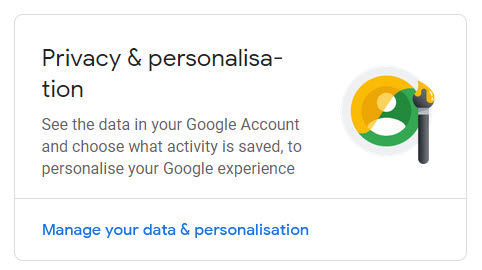 Google Privacy & personalization